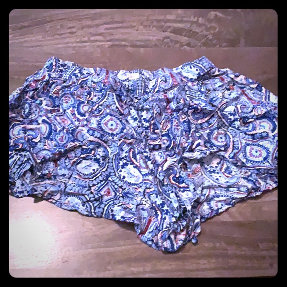 Blue printed shorts